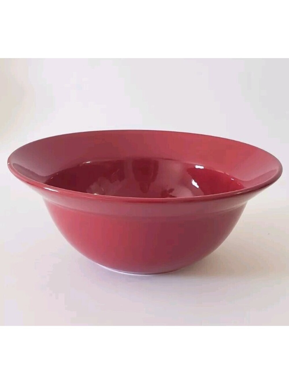 Red Earthenware Bowl Made in Spain Pier 1 Christmas Festive Holidays Serving 10"